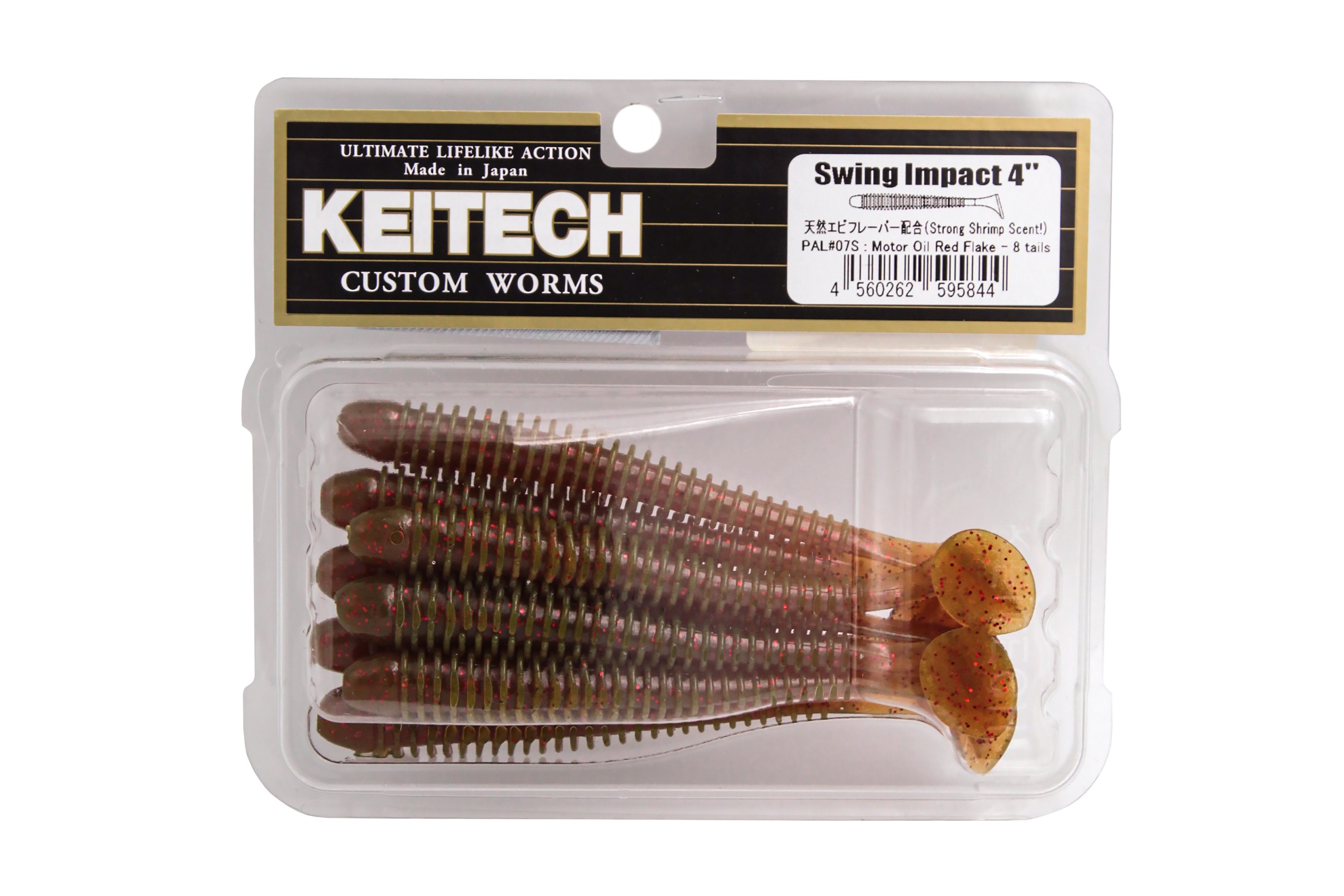 Приманка Keitech виброхвост Swing impact 4" PAL07 Motor oil red flake - фото 1