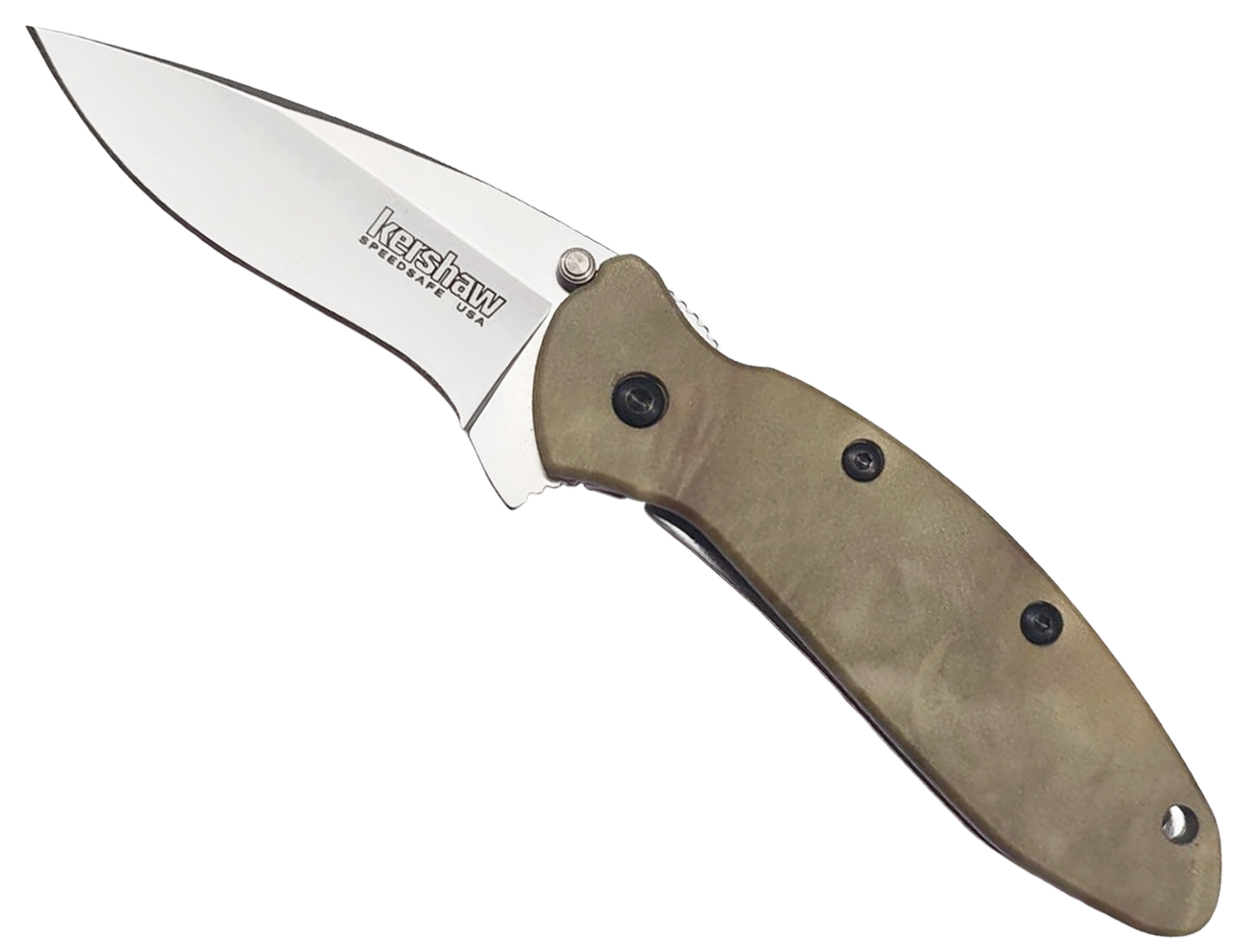 Нож Kershaw Scallion Camo полуавтоматический клинок 420НС рукоять алюминий ка - фото 1