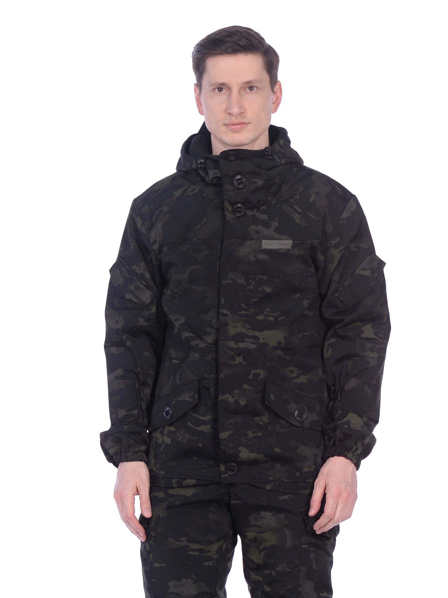 Куртка Huntsman Горка-3 черный демисезонный мультикам смесовая - фото 1