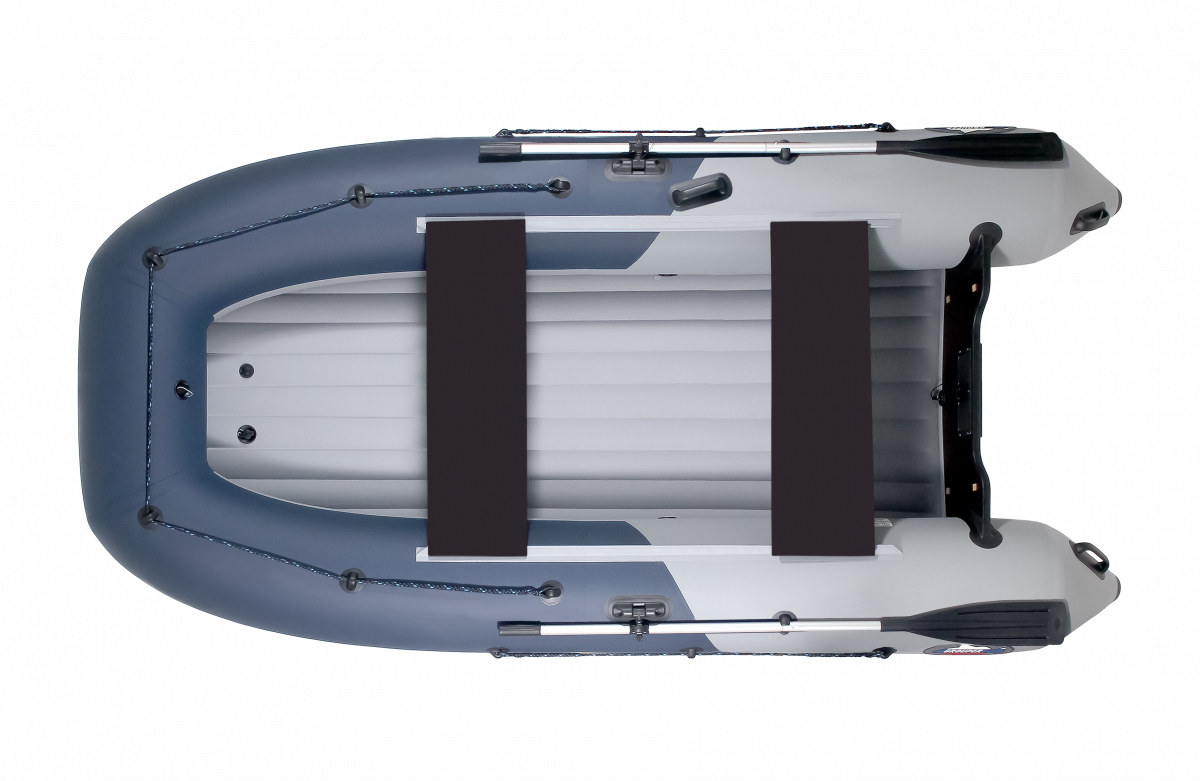 Лодка Grouper НДНД надувная 335W расширенный кокпит серо-синий - фото 1