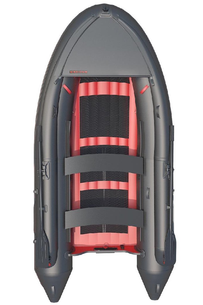 Лодка Badger Air Line 420 НДНД с штормовым бортом черный/красный - фото 1