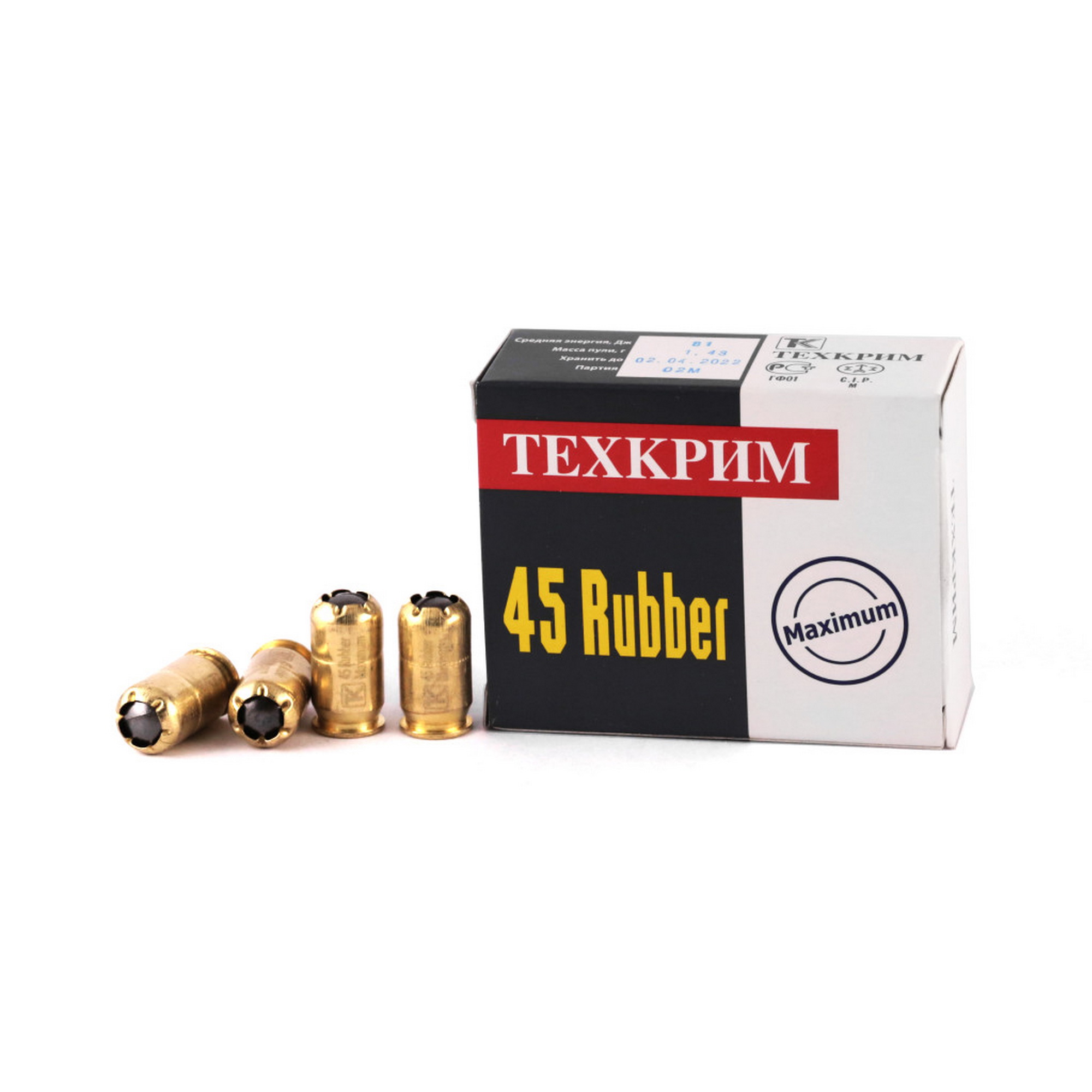 МП Патрон Техкрим травматический 45Rubber Maximum - фото 1