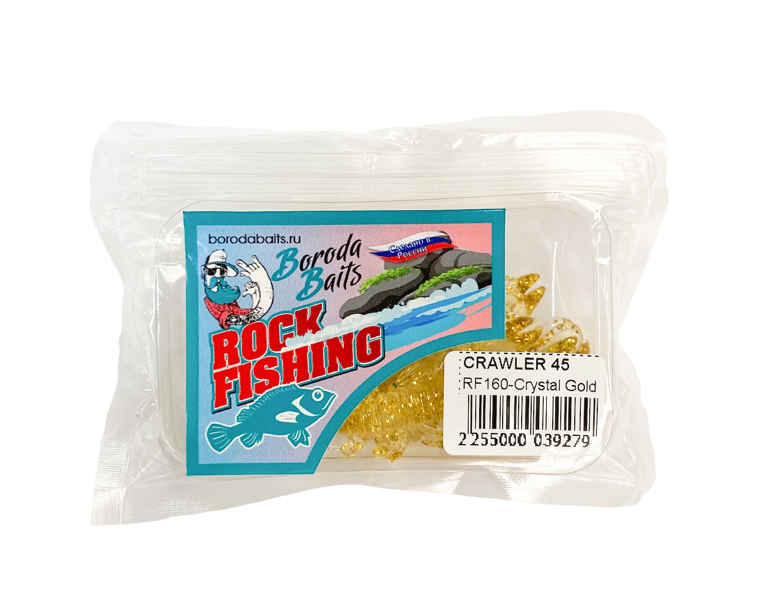 Приманка Boroda Baits RockFish Crawler 45мм цв. crystal gold 4шт - фото 1