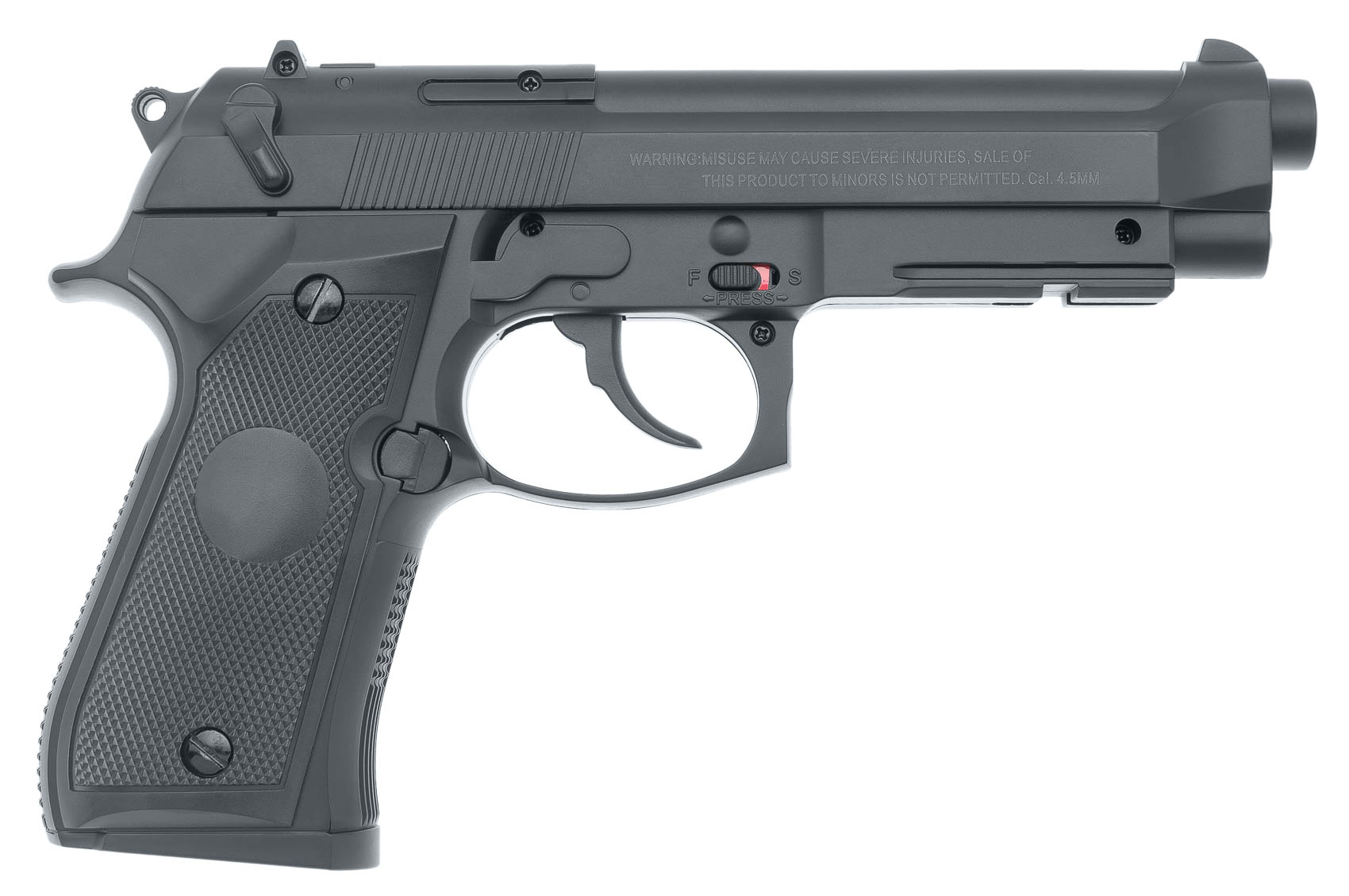 МП Пистолет пневмат. Stalker S92PL(аналог "Beretta 92") к.4,5мм,пластик,120м/с,ч - фото 1