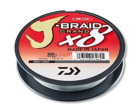 Шнур Daiwa J-Braid Grand X8 0,13мм 135м Gray-Light - фото 1