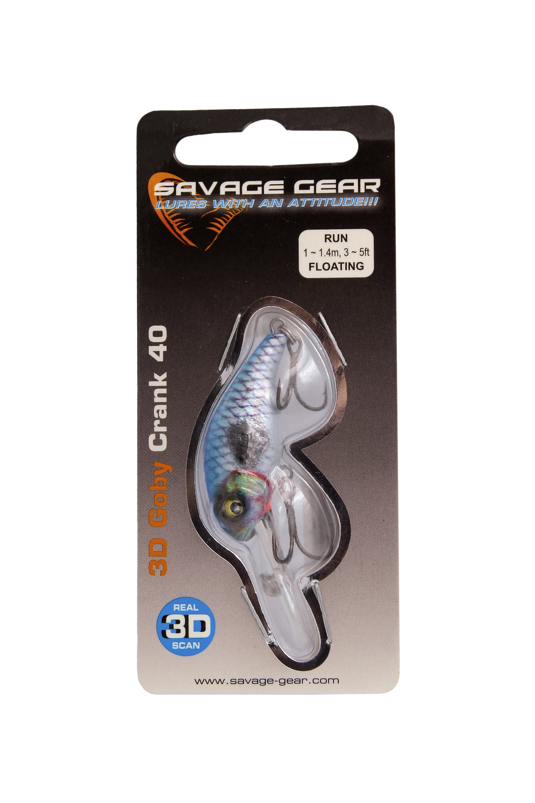 Воблер Savage Gear 3D Goby Crank 40 3,5гр F 05-Blue silver - фото 1