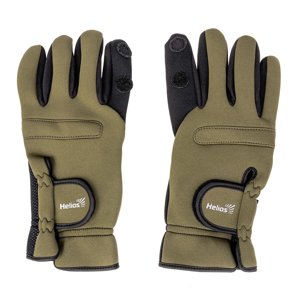 Перчатки Helios Catcher рыбацкие неопрен хаки - фото 1