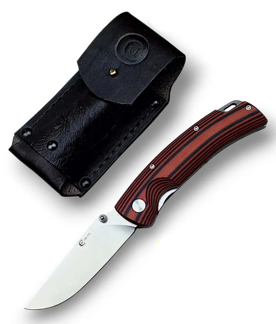 Нож ИП СЕМИНА Аляска сталь VG10 рукоятка G10 черно-красная складной - фото 1