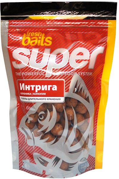 Бойлы Fresh Baits Интрига клубника-конопля 15мм 330гр - фото 1