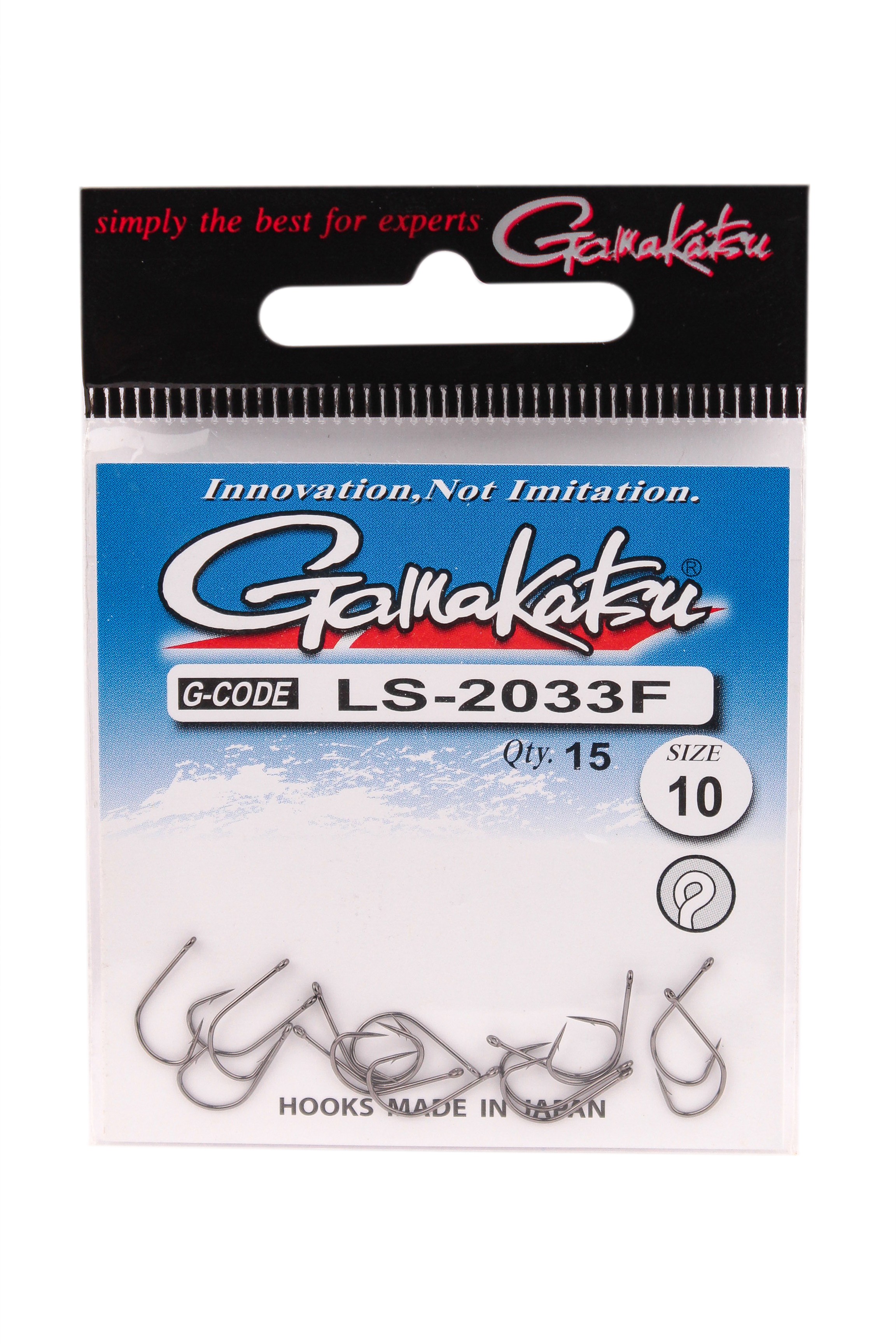Крючок Gamakatsu NL LS-2033F eyed black №10 - фото 1