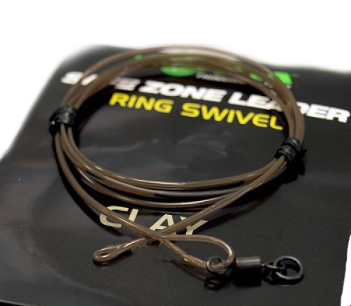 Поводок Korda Safezone Leader Ring Swivel 30lb Clay - фото 1