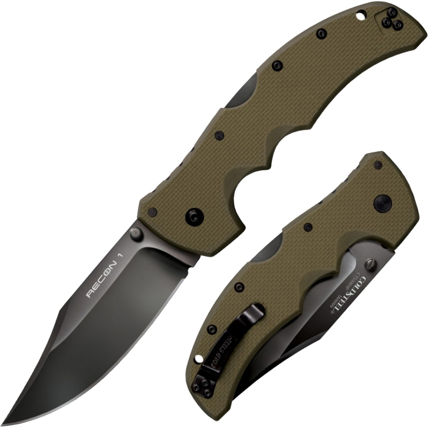 Нож Cold Steel Recon 1 Clip Green складной сталь CTS-XHP - фото 1