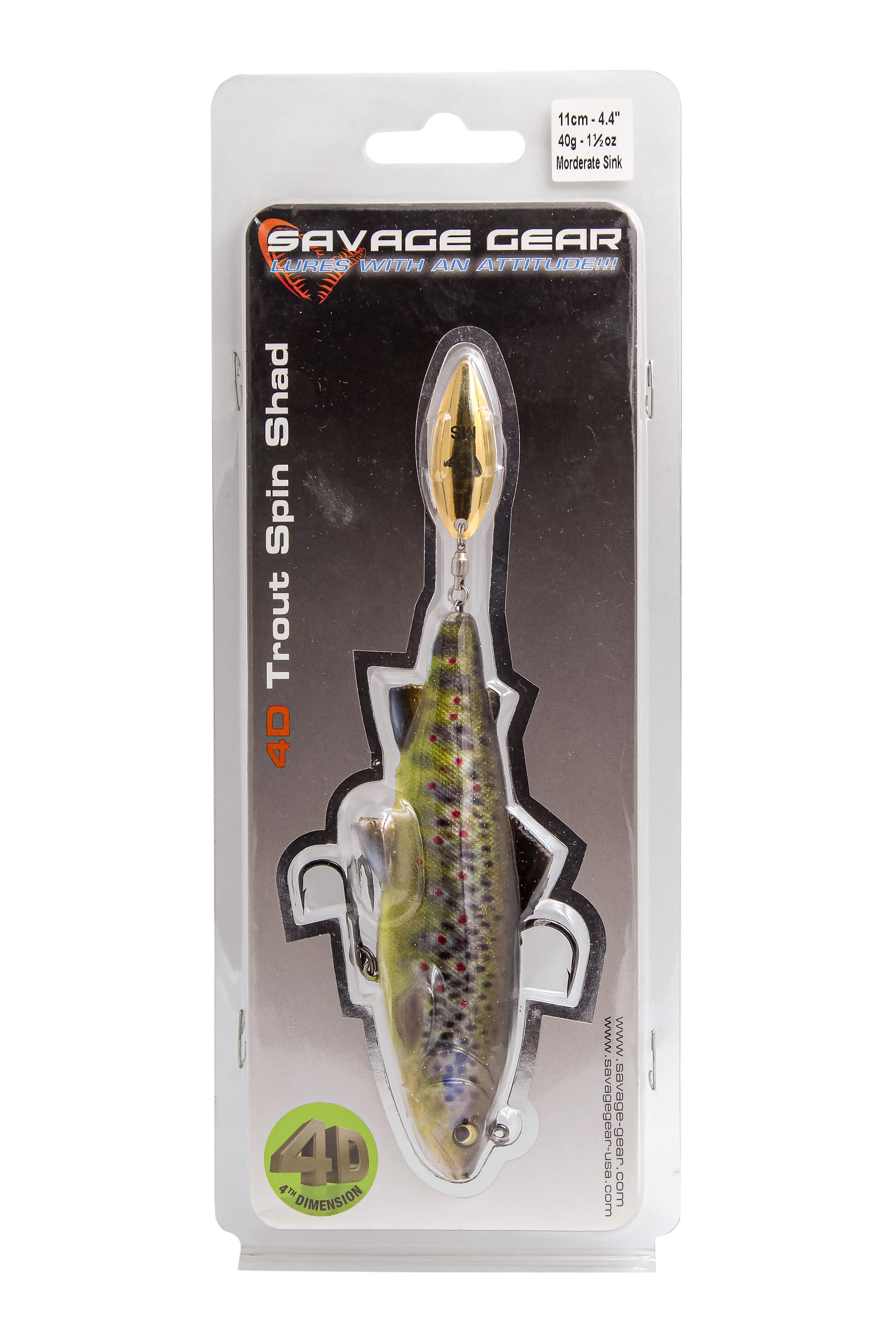 Приманка Savage Gear 4D Trout shad 11см 40гр MS 03 dark brown trout - фото 1