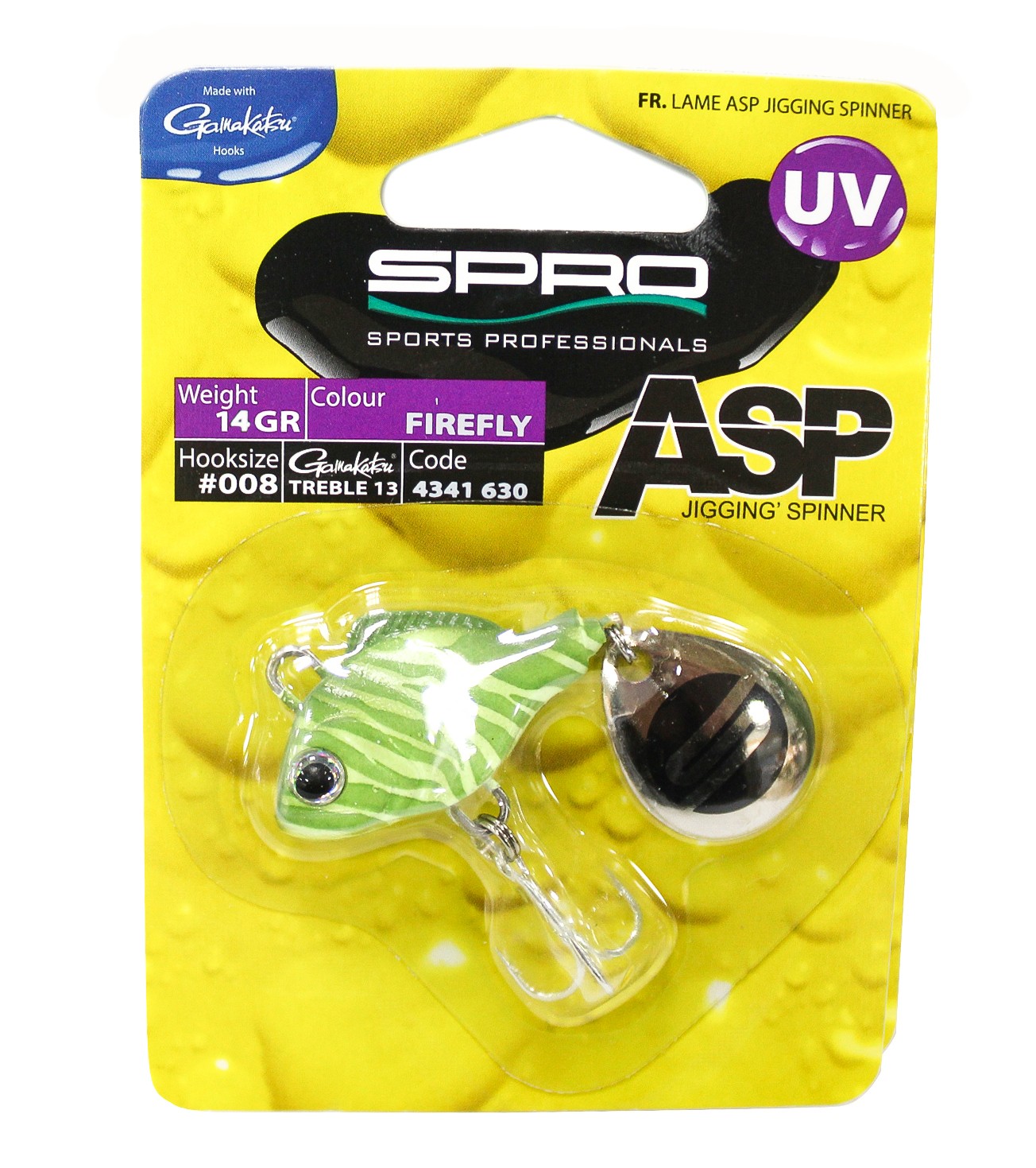 Тейл-спиннер SPRO ASP spinner UV firefly 14гр - фото 1