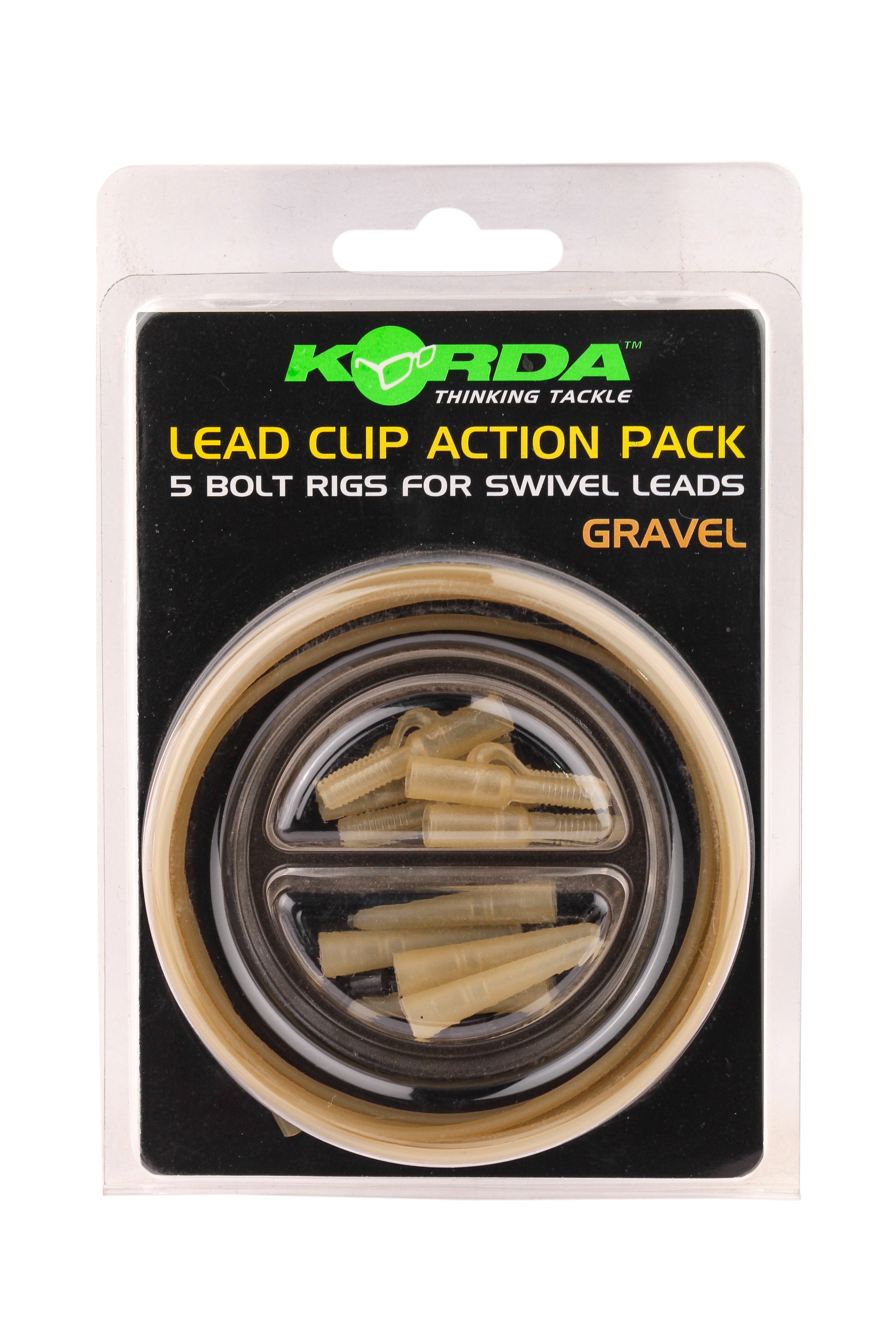 Клипса Korda Lead clip action pack gravel на трубке - фото 1