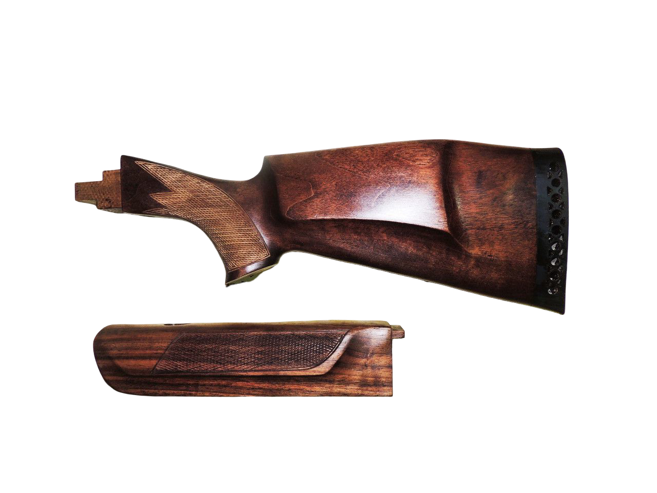 Приклад+цевье Левша Сайга-12 Монте-Карло орех - фото 1