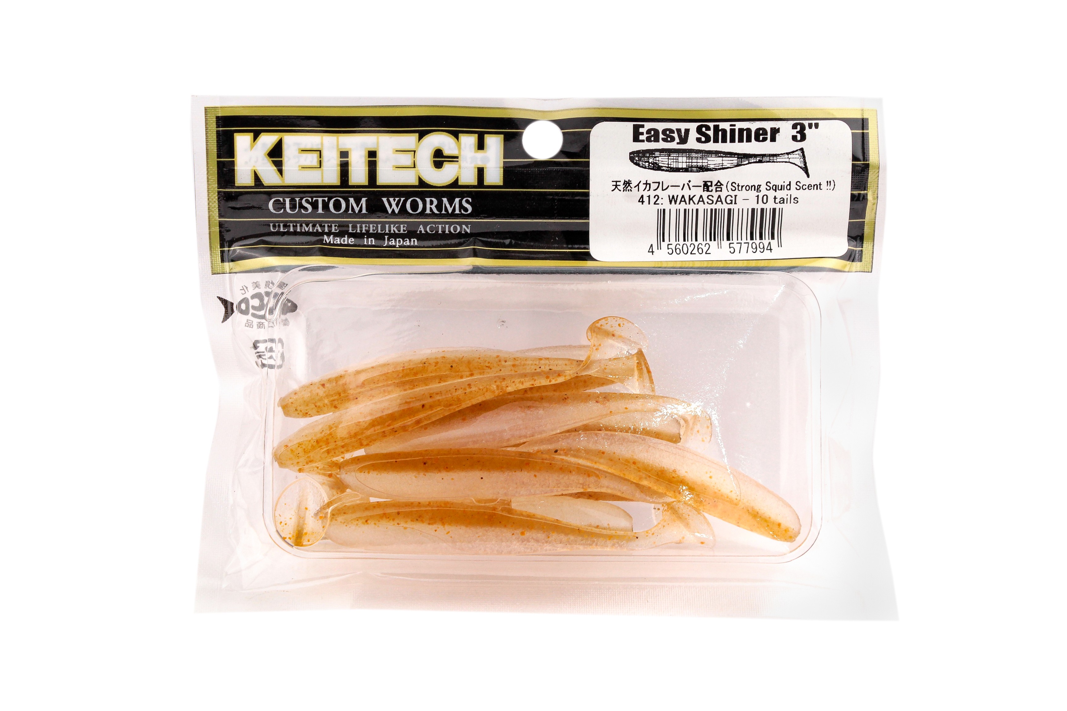 МП Приманка Keitech виброхвост Easy shiner 3" 412 wakasagi 10шт - фото 1