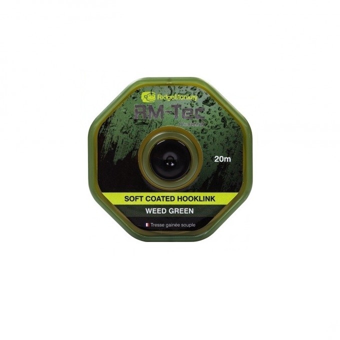 Поводковый материал Ridge Monkey RM-Tec soft coated hooklink 35lb 20м weed green - фото 1