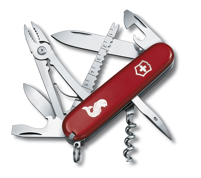 Нож Victorinox Офицерский Angler 91мм красный - фото 1