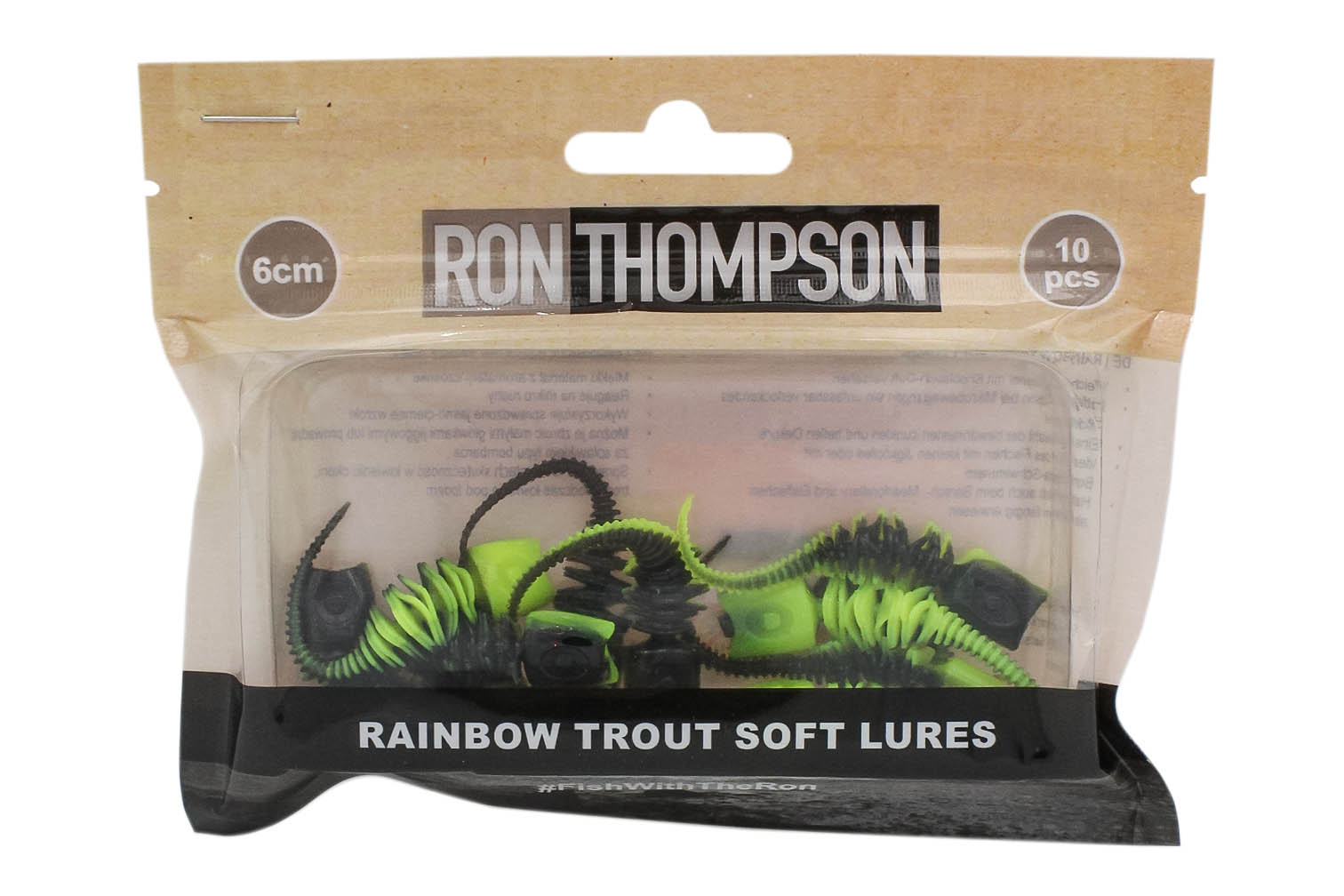 Приманка Ron Thompson Rainbow trout W Galic UV yellow/black 10шт - фото 1