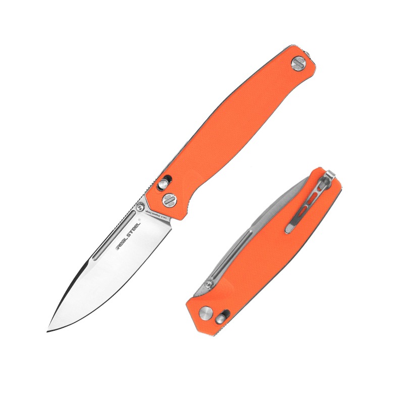 Нож складной Real Steel Huginn Orange G10 клинок VG-10 9,3см - фото 1