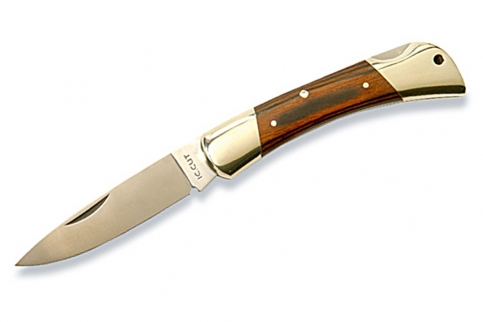 Нож Hiro Американский лось скл. клинок 10 см рукоять дерево - фото 1