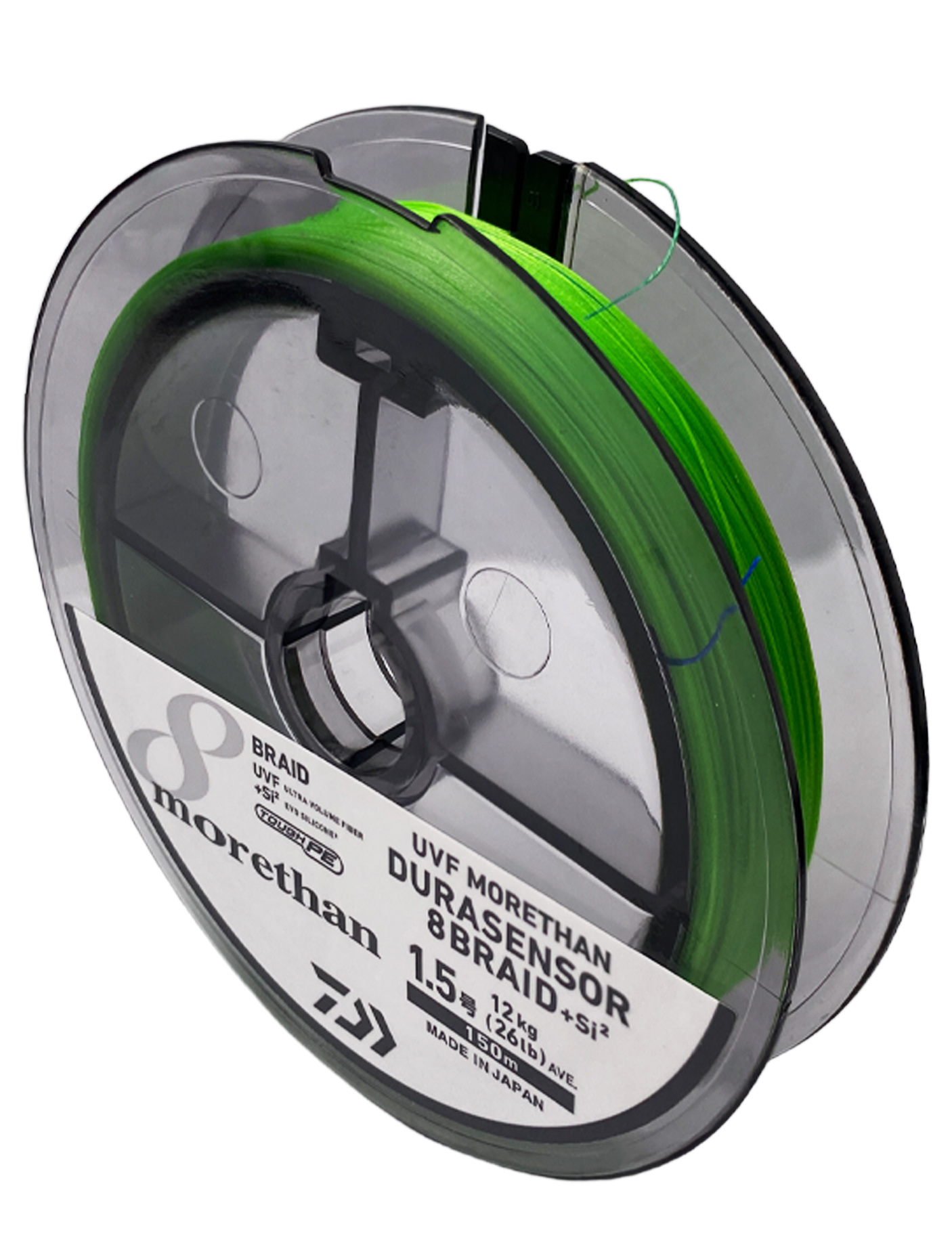 Шнур Daiwa UVF Morethan Dura sensor X8BRAID +SI2 PE 1,5-150м Lime Green - фото 1