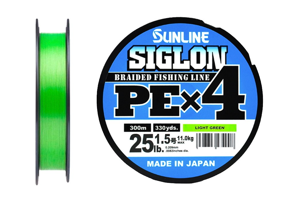 Шнур Sunline Siglon PEX4 1,5 25lb 300м Light Green - фото 1