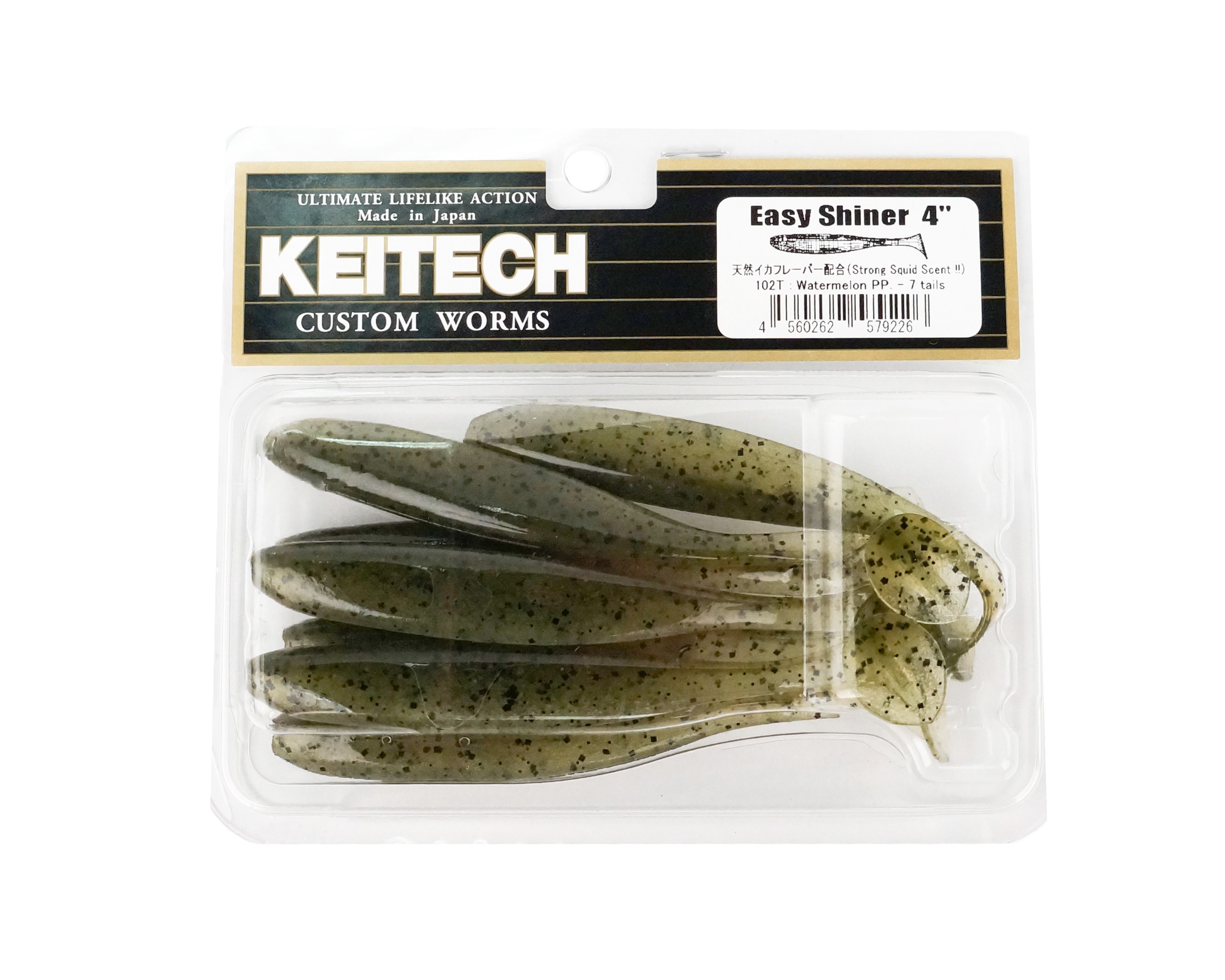 МП Приманка Keitech виброхвост Easy Shiner 4" 102 Watermelon PP, - фото 1