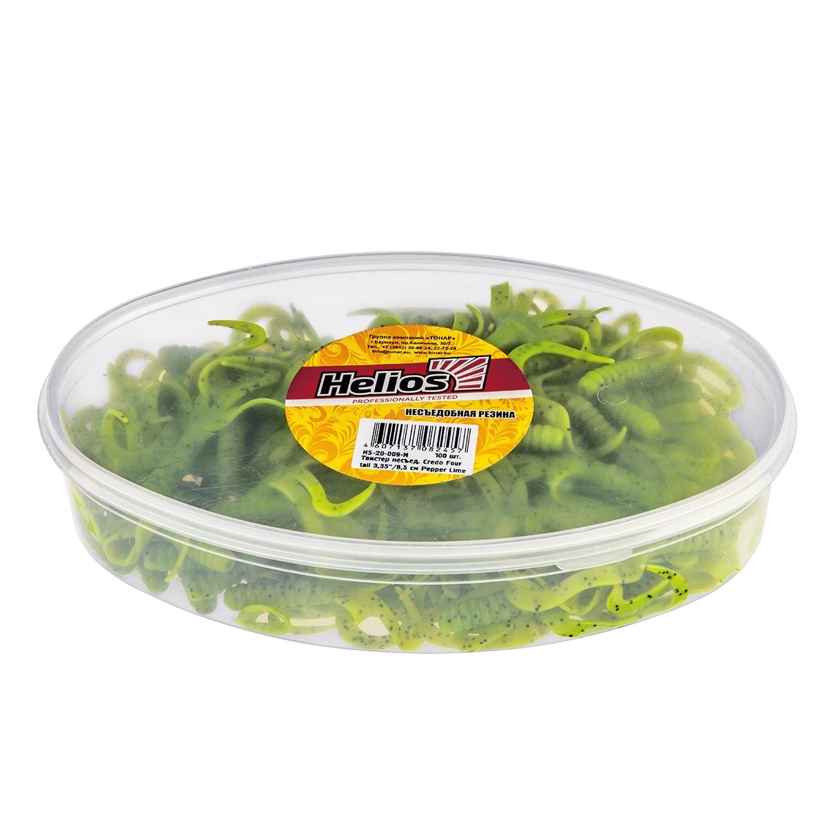 МП Твистер несъедоб. Credo Four tail 3,35"/8,5 см Pepper Lime 100шт. (HS-20-009- - фото 1