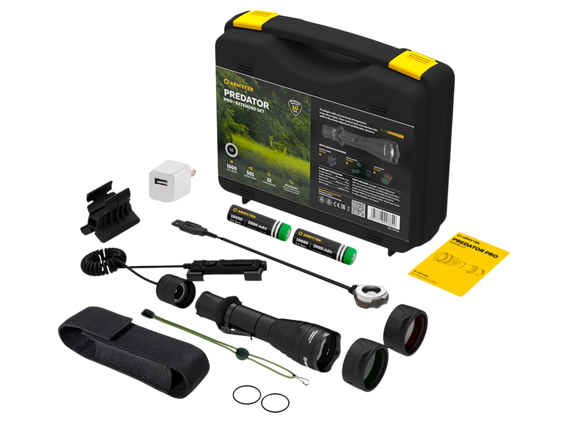 Фонарь Armytek Predator Pro magnet USB extended set белый - фото 1