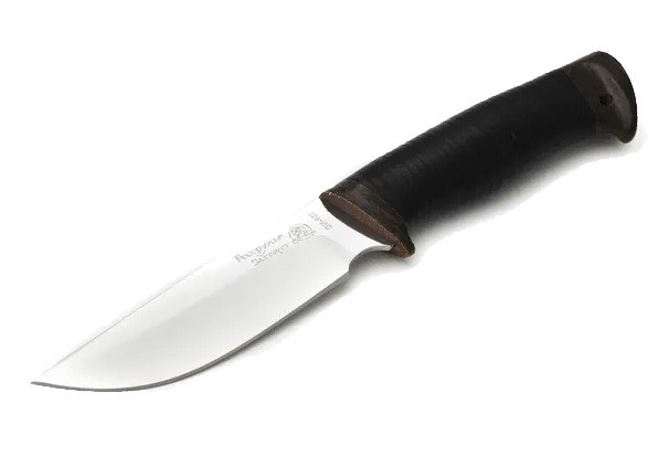 Нож Росоружие Сталкер-2 95х18 рисунок рукоять кожа - фото 1