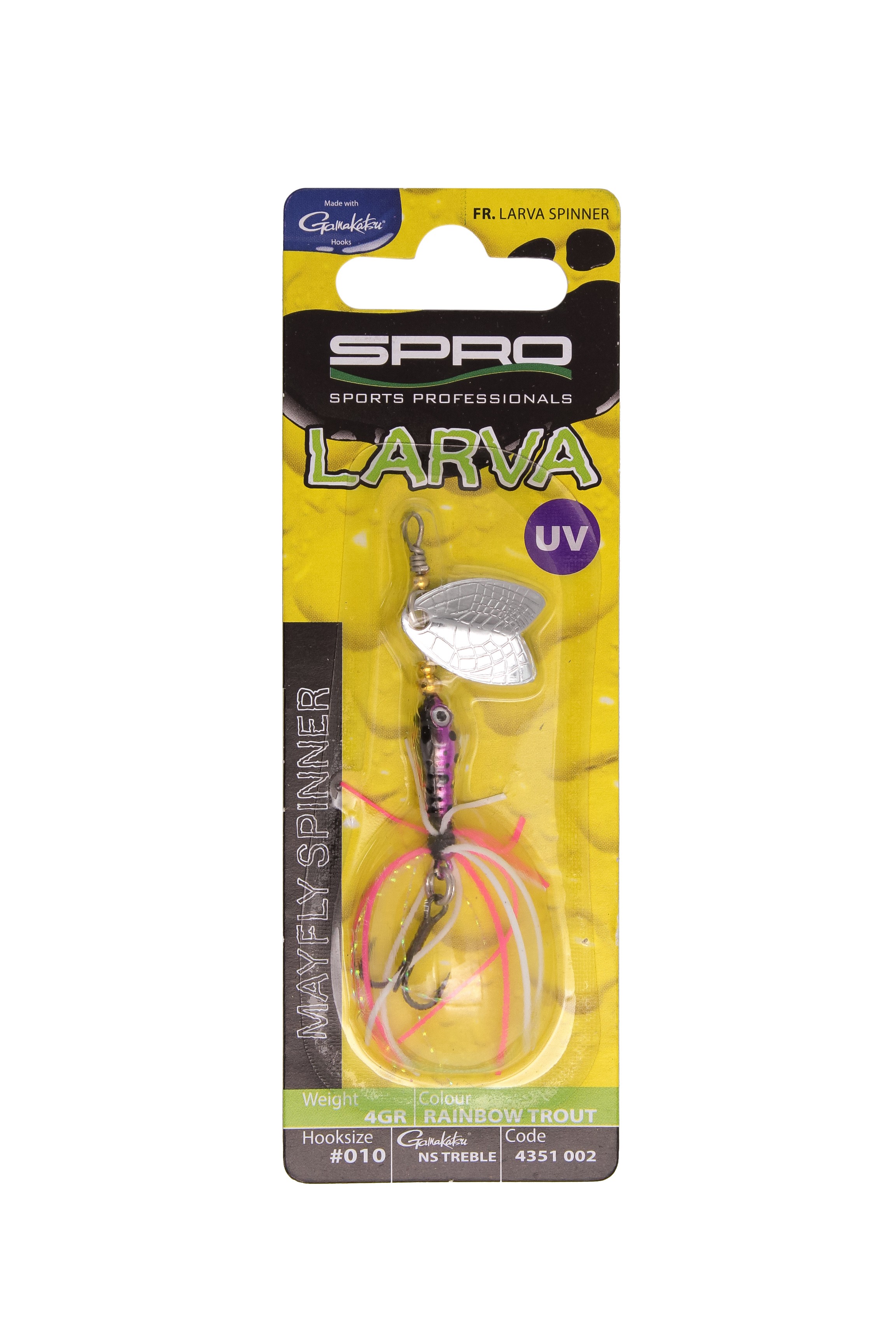 Блесна SPRO Larva Mayfly Rainbow Spinner 5см 4гр trout - фото 1