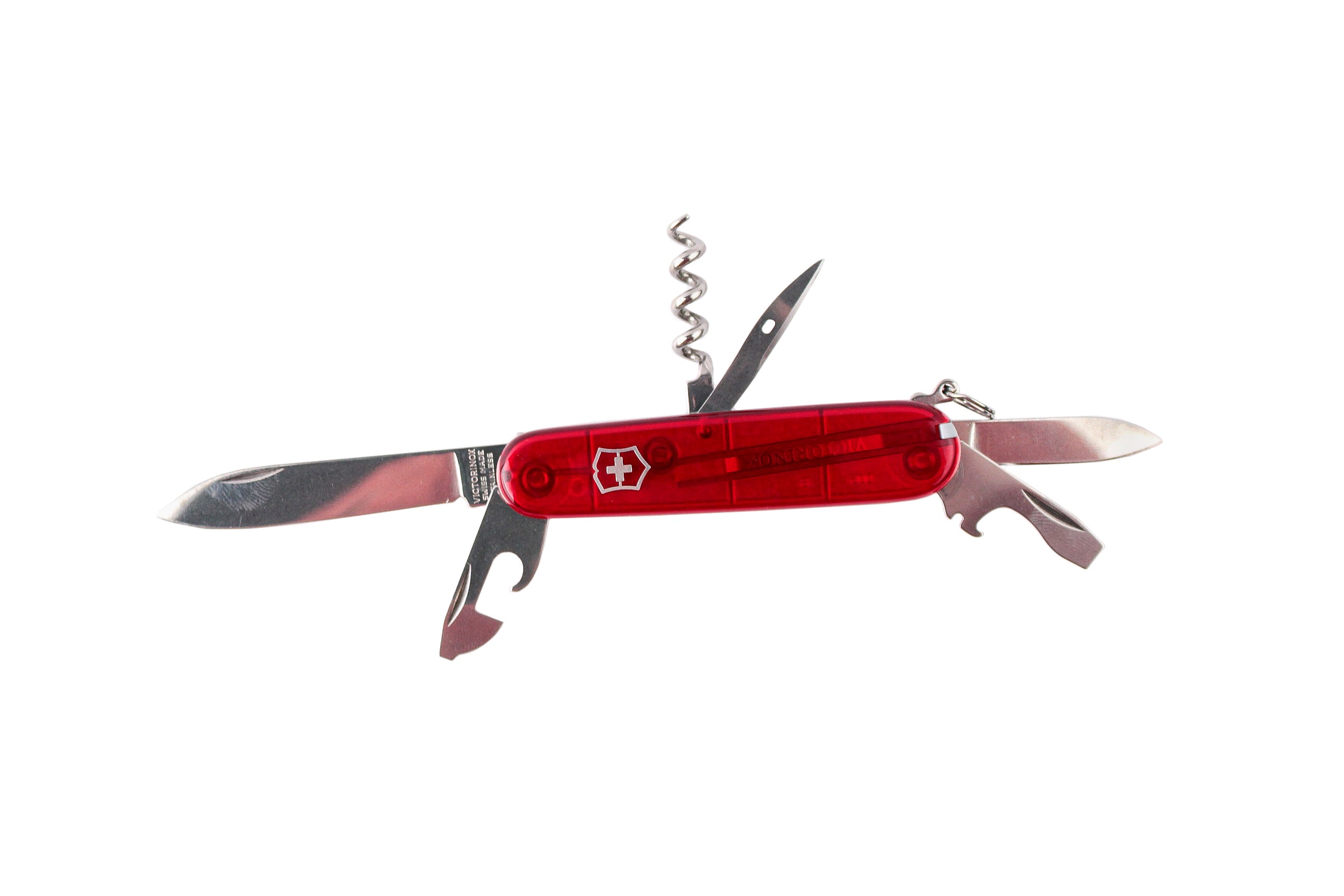 Нож Victorinox Spartan 91мм 12 функций полупрозрачный красный - фото 1