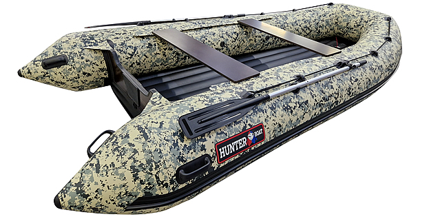 Лодка Хантер 390А НДНД зеленый пиксель - фото 1