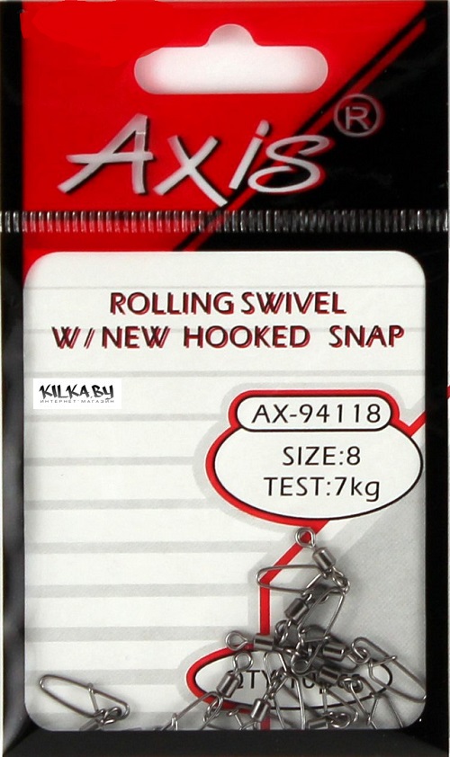 Вертлюг Axis Crosslock-2 с застежкой 7кг №8 10шт