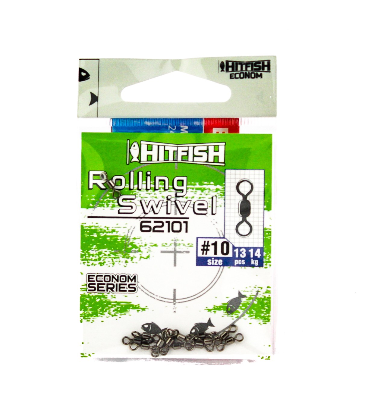 МП Вертлюг HITFISH Econom Series Rolling Swivel 62101-10 (14 kg,) 13 pcs - фото 1