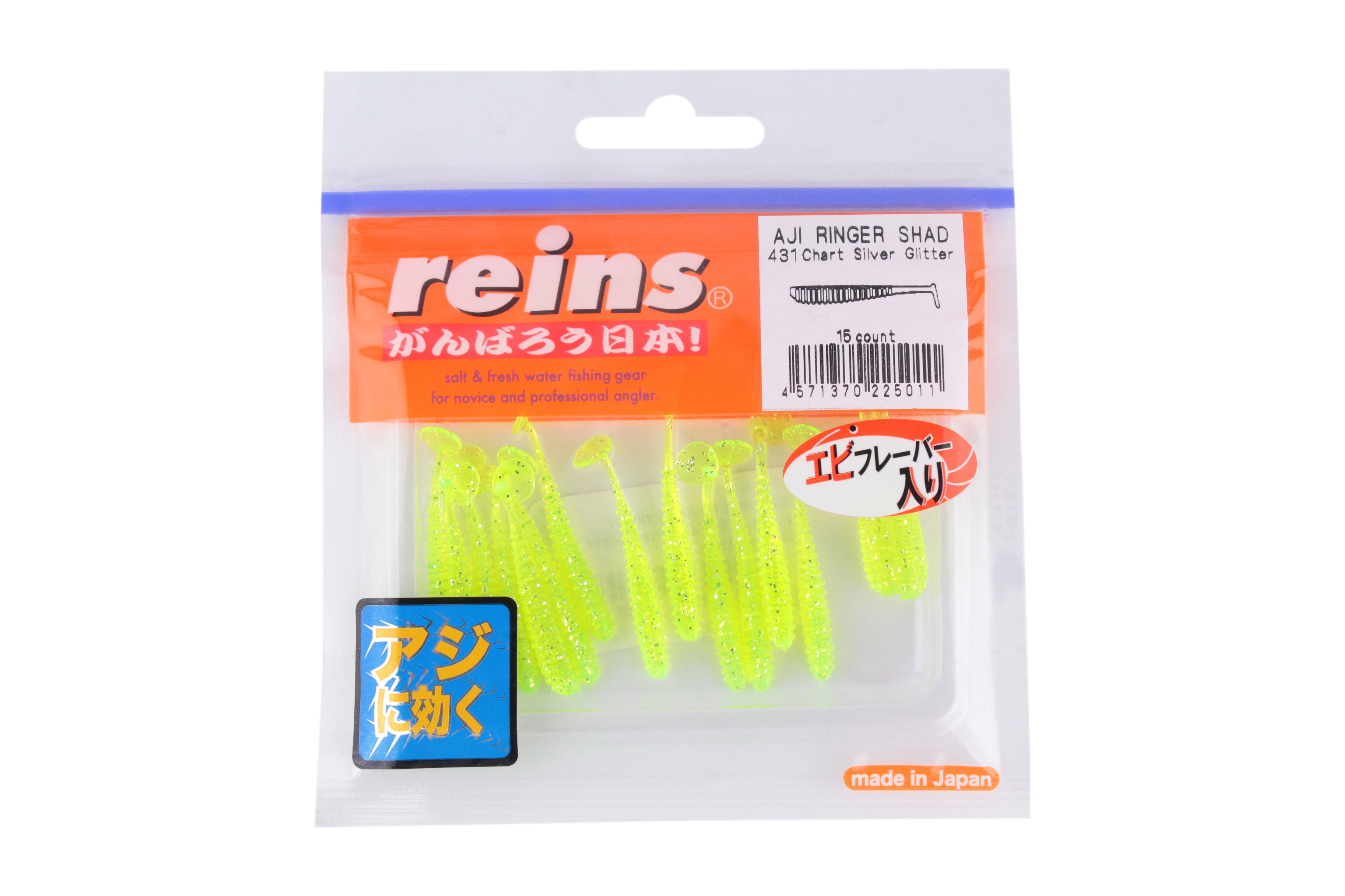 Приманка Reins Aji ringer shad 1,5'' цв. 431 chart silver glitter уп 15шт