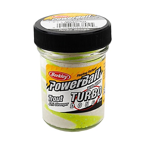 Паста Berkley Powerbait select glitter turbo dough 50гр White/Chartreuse - фото 1