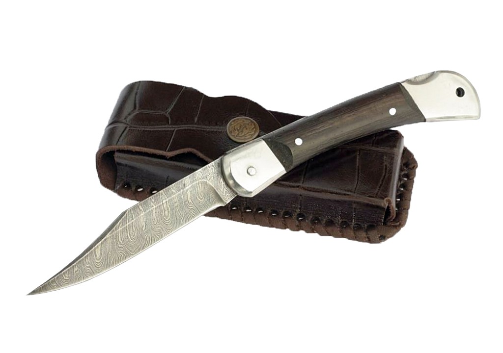 Нож ИП Семин Капрал дамасская сталь складной венге - фото 1