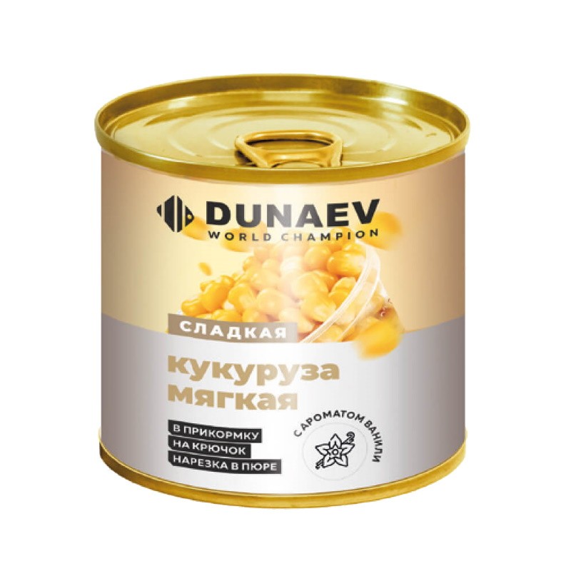 Прикормка Dunaev Кукуруза Мягкая металлобанка 400мл ваниль - фото 1
