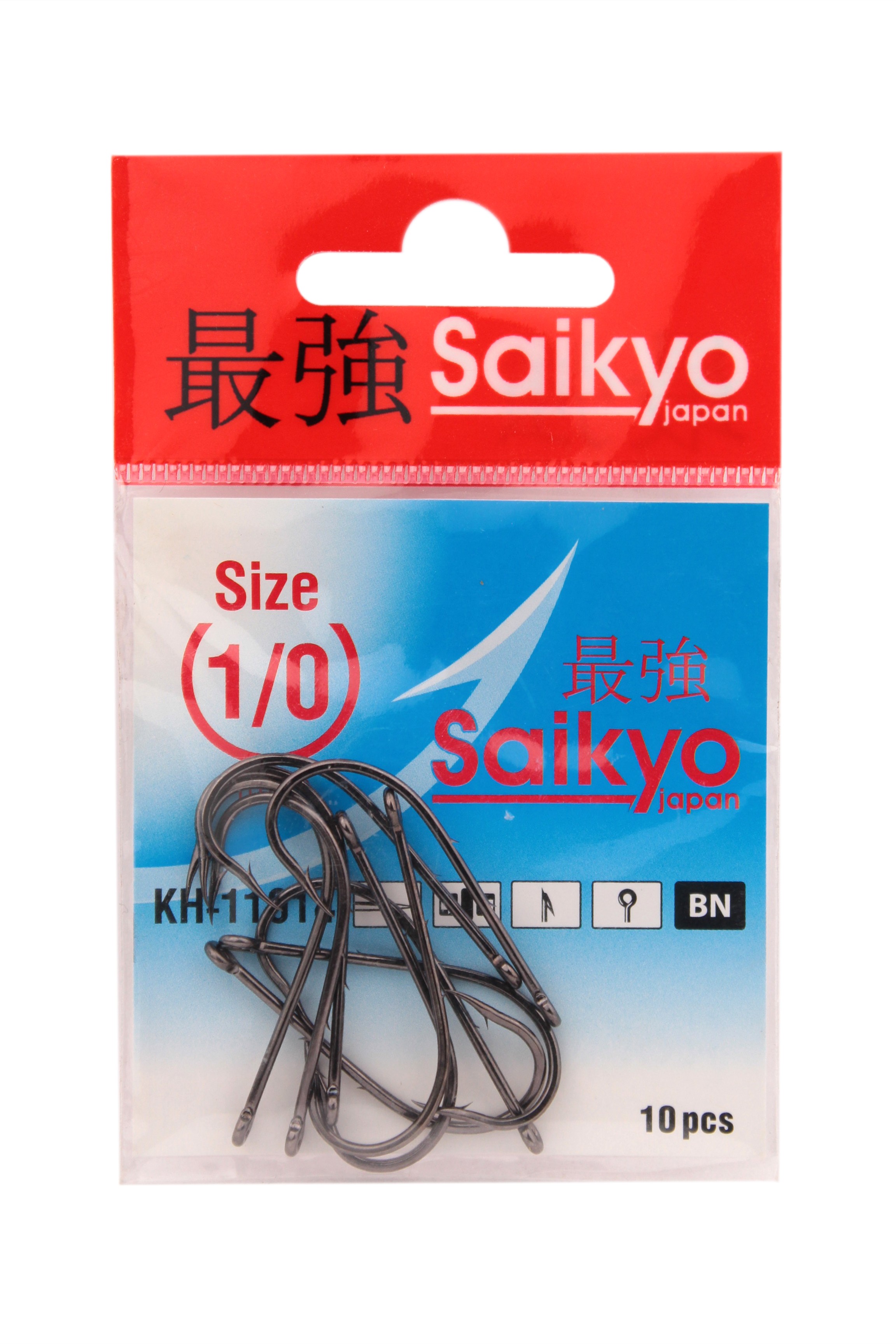 Крючки Saikyo KH-11014 BN Bait hold №1/0 10шт - фото 1