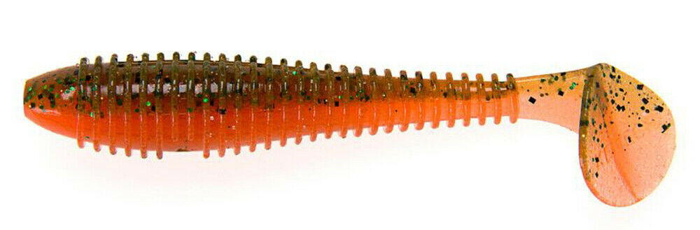 Приманка Keitech 3,3" FAT Swing Impact - Motoroil / Orange - фото 1