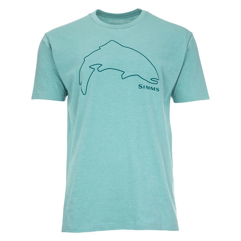 Футболка Simms Trout Outline T-Shirt Oil Blue Heather  - фото 1