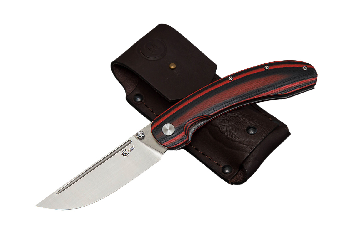 Нож ИП СЕМИНА Тунгус сталь AUS-10 рукоятка G10 черно-красная складной - фото 1