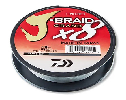 Шнур Daiwa J-Braid Grand X8 0,06мм 135м Gray-Light - фото 1