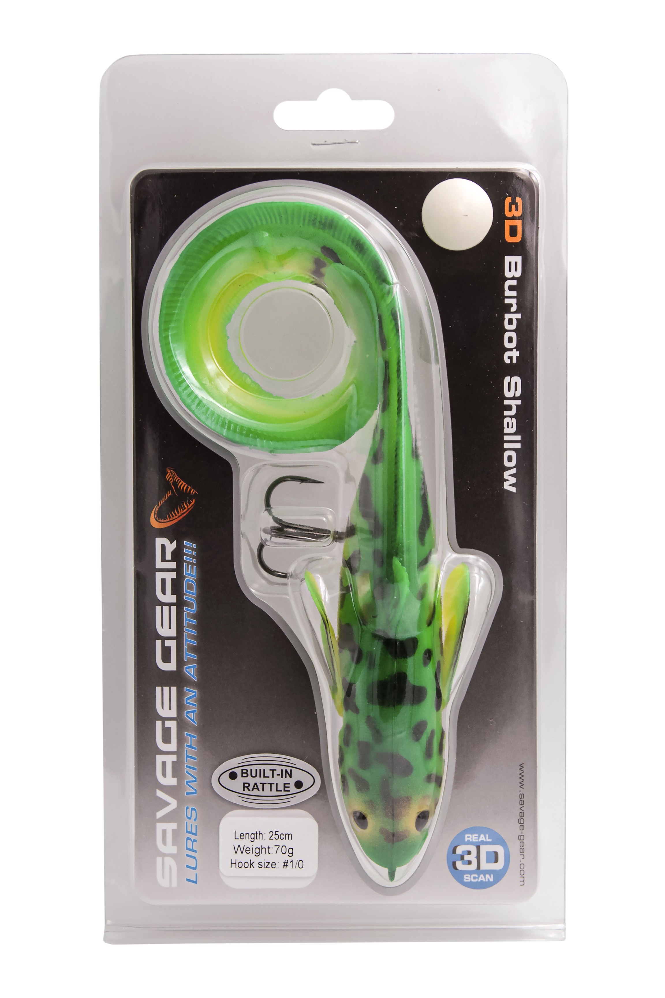 Приманка Savage Gear 3D Burbot Firetiger 25см 70гр SS - фото 1