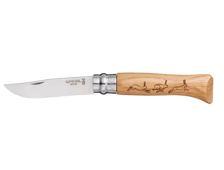 Нож Opinel Animalia заяц 8VRI 8,5см дуб - фото 1