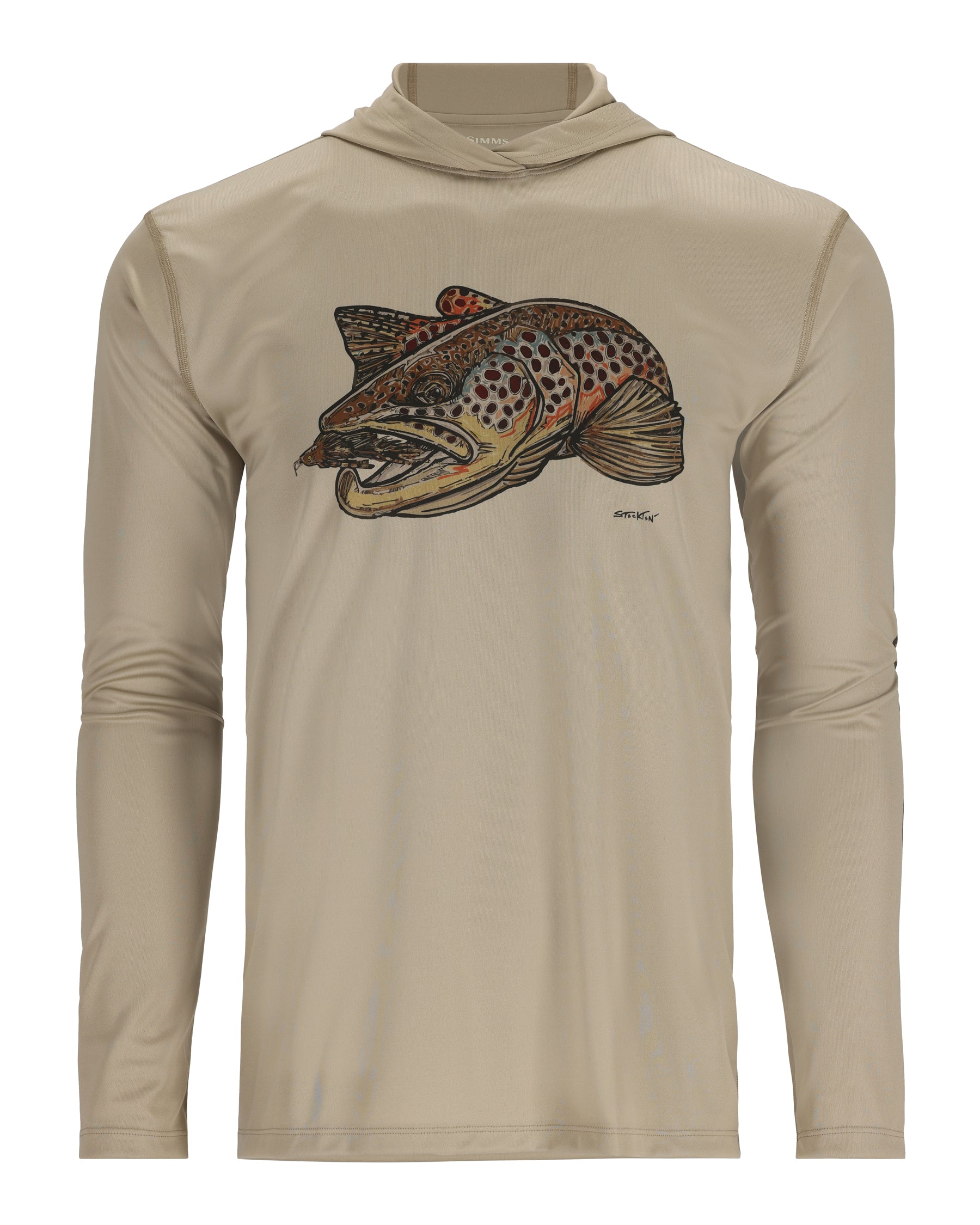 Термофутболка Simms Tech Artist Series Stone/Brown Trout  - фото 1