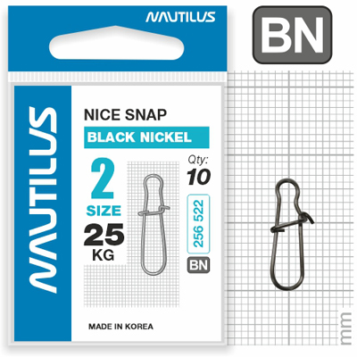 Застежка Nautilus Nice Snap black nickel №2 25кг - фото 1